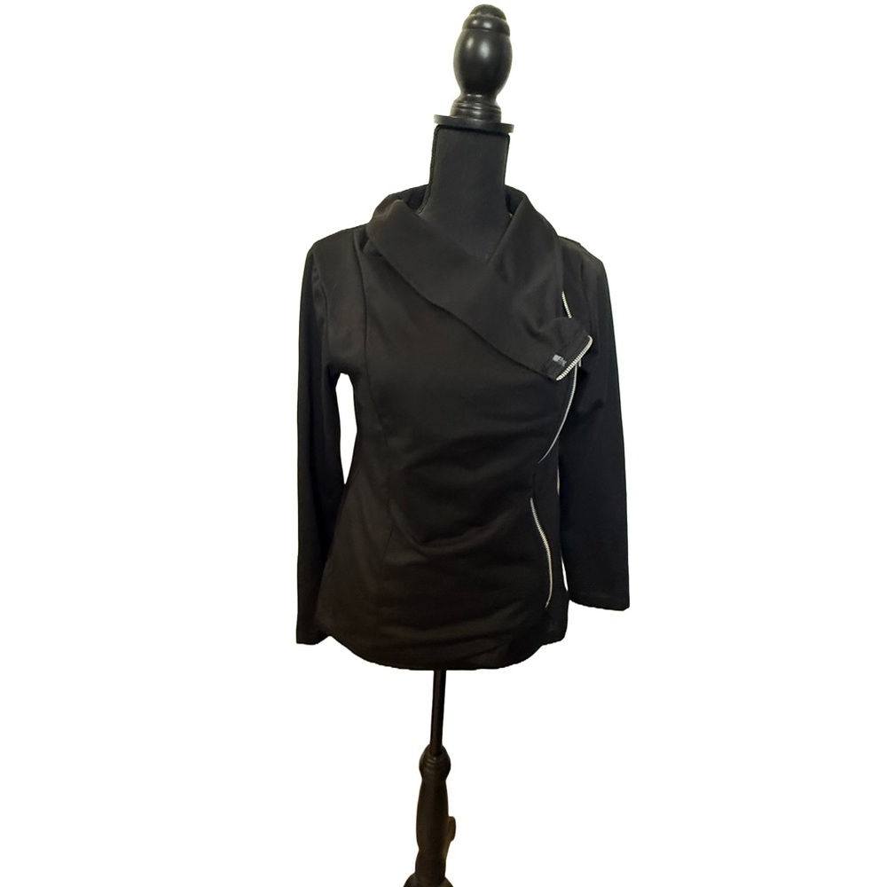 Black Asymmetrical Zip Jacket